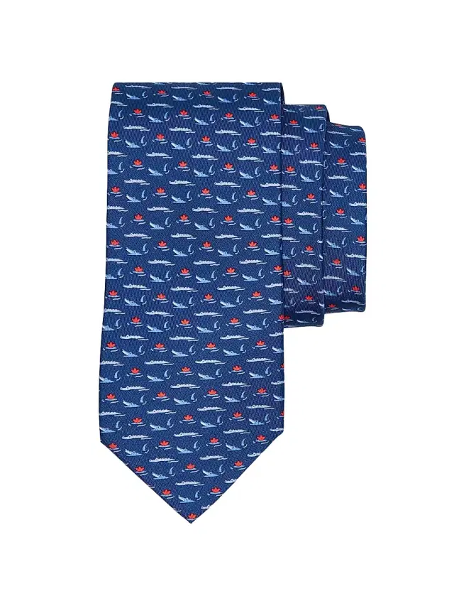 Men's Gator Silk Tie - Navy
