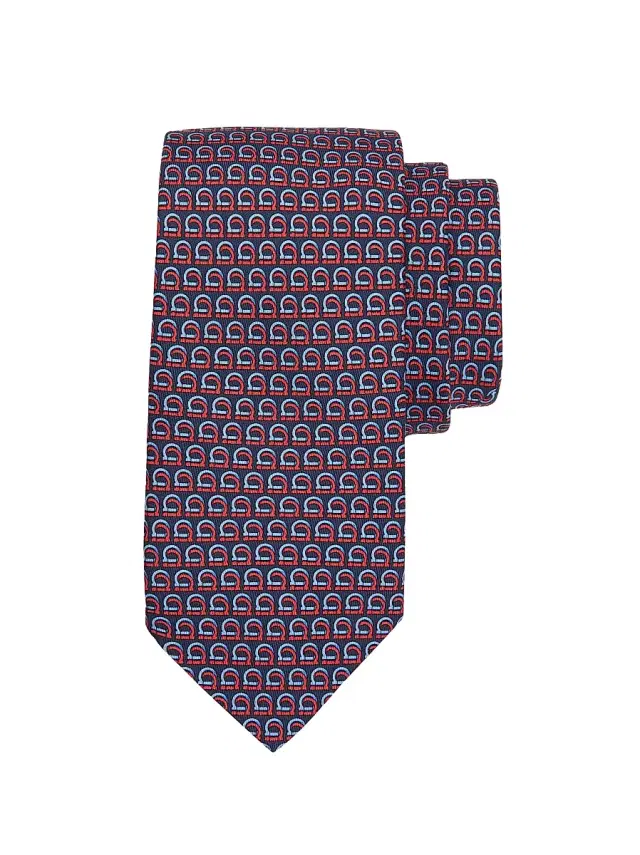 Men's Gancini Printed Tie - Marine Red