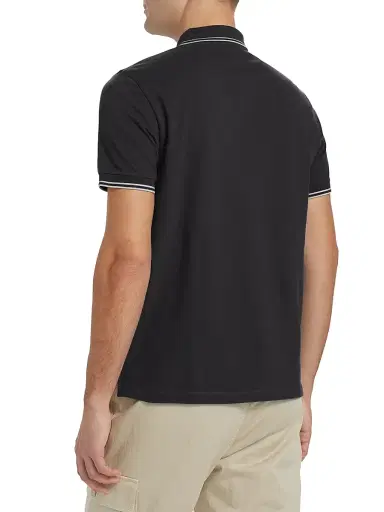 Stone Island Men's Cotton-Blend Patch Polo Shirt - Black | Thumbnail 5 Stone Island Men's Cotton-Blend Patch Polo Shirt - Black | Thumbnail 5
