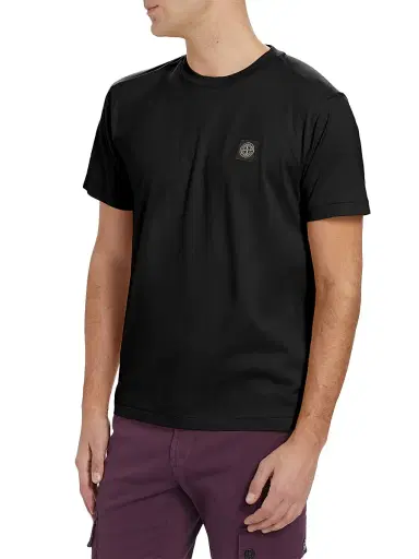 Stone Island Men's Cotton Crewneck T-Shirt - Black - Size Small | Thumbnail 4