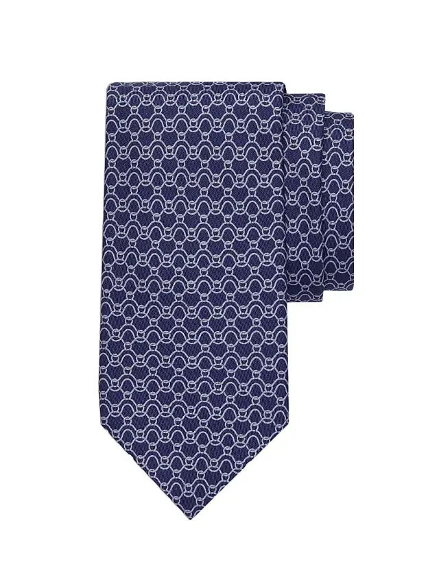 Ferragamo Men's ​Waves Printed Silk Tie