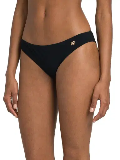Dolce & Gabbana Women's Logo Low-Rise Bikini Bottom - Nero | Thumbnail 4 Dolce & Gabbana Women's Logo Low-Rise Bikini Bottom - Nero | Thumbnail 4