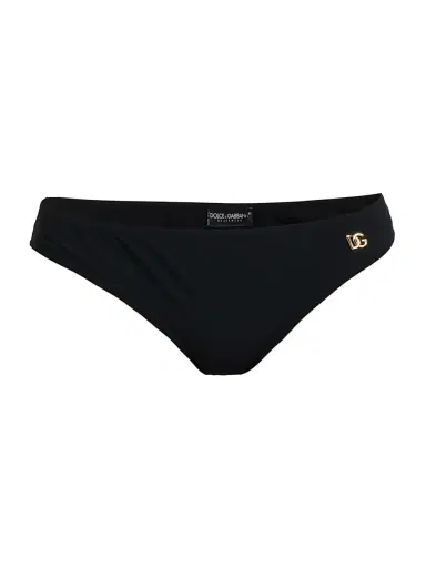 Dolce & Gabbana Women's Logo Low-Rise Bikini Bottom - Nero | Thumbnail 1 Dolce & Gabbana Women's Logo Low-Rise Bikini Bottom - Nero | Thumbnail 1