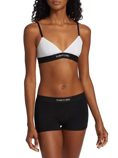 Tom Ford Women's Modal Signature Bra - White - Size XXS | Thumbnail 3