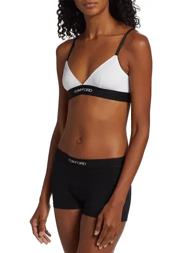 Tom Ford Women's Modal Signature Bra - White - Size XXS | Thumbnail 4