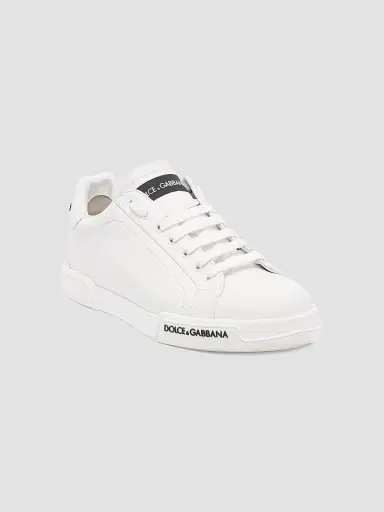 Dolce & Gabbana Men's Portofino Leather Sneakers - Bianco - Size 6 | Thumbnail 2