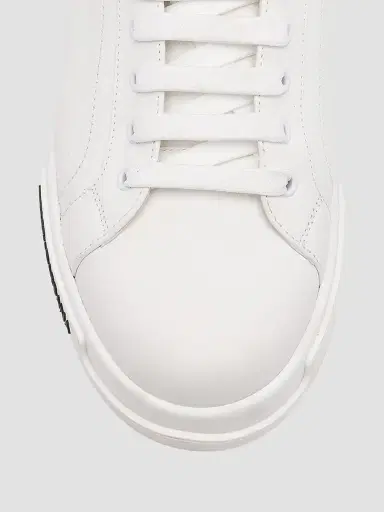 Dolce & Gabbana Men's Portofino Leather Sneakers - Bianco - Size 6 | Thumbnail 4