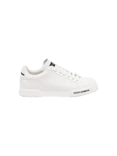 Dolce & Gabbana Men's Portofino Leather Sneakers - Bianco - Size 6 | Thumbnail 1