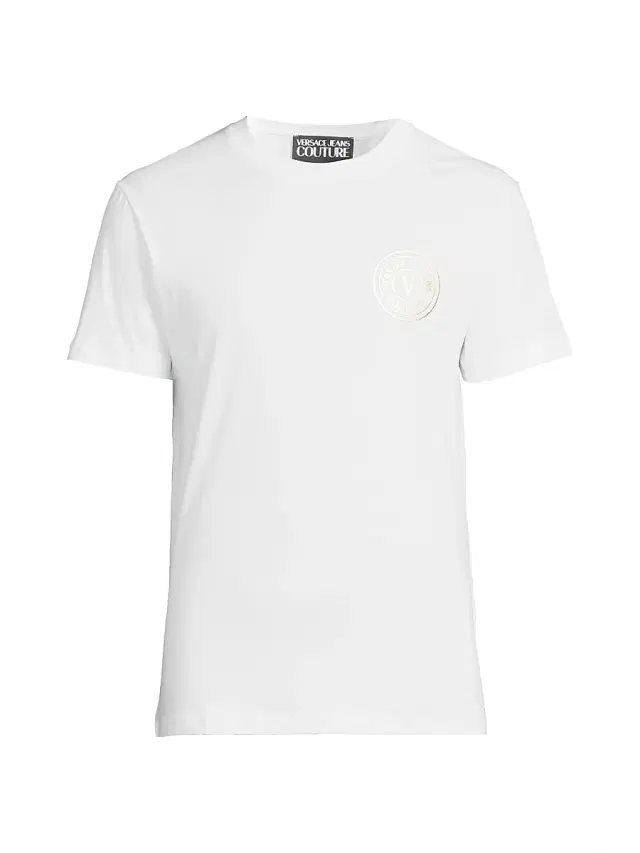 Versace Jeans Couture Men's Logo Cotton T-Shirt - White Gold