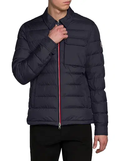 Moncler Men's Fazzon Down Quilted Shacket - Navy Blue | Thumbnail 2