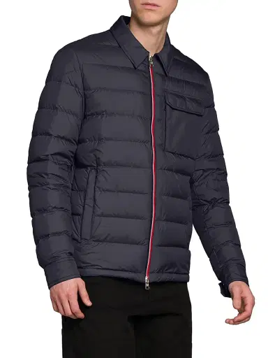 Moncler Men's Fazzon Down Quilted Shacket - Navy Blue | Thumbnail 3