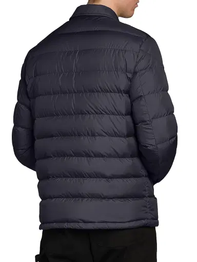 Moncler Men's Fazzon Down Quilted Shacket - Navy Blue | Thumbnail 4