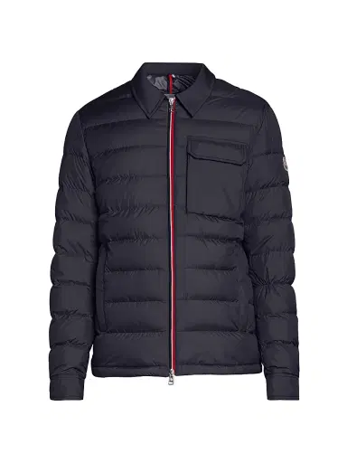 Moncler Men's Fazzon Down Quilted Shacket - Navy Blue | Thumbnail 1