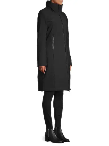 Save the Duck Women's Alkinia Hooded Long Coat - Black | Thumbnail 4 Save the Duck Women's Alkinia Hooded Long Coat - Black | Thumbnail 4