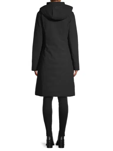 Save the Duck Women's Alkinia Hooded Long Coat - Black | Thumbnail 5 Save the Duck Women's Alkinia Hooded Long Coat - Black | Thumbnail 5
