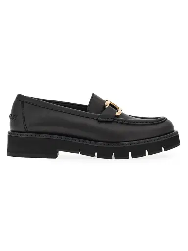 Ferragamo Women's Maryan Leather Lug-Sole Loafers - Nero - Size 11 | Thumbnail 1