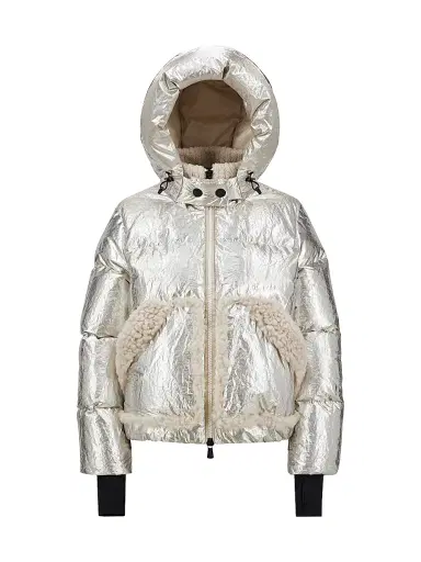 Moncler Grenoble Women's Trevelin Lamé Bomber Jacket - Silver | Thumbnail 1 Moncler Grenoble Women's Trevelin Lamé Bomber Jacket - Silver | Thumbnail 1