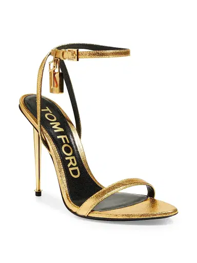 Tom Ford Women's Padlock 105MM Leather Point-Toe Ankle-Strap Sandals | Thumbnail 4 Tom Ford Women's Padlock 105MM Leather Point-Toe Ankle-Strap Sandals | Thumbnail 4