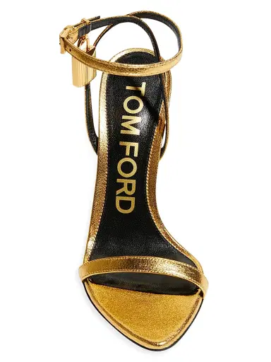 Tom Ford Women's Padlock 105MM Leather Point-Toe Ankle-Strap Sandals | Thumbnail 6 Tom Ford Women's Padlock 105MM Leather Point-Toe Ankle-Strap Sandals | Thumbnail 6