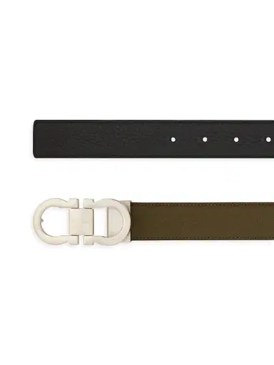 Ferragamo Men's Cut-to-Size Gancini Belt - New Olive Nero - Size 46 | Thumbnail 4 Ferragamo Men's Cut-to-Size Gancini Belt - New Olive Nero - Size 46 | Thumbnail 4