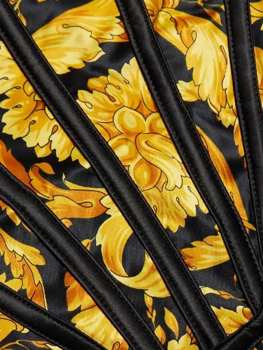 Versace Women's 92' Barocco Print Bodysuit - Black Gold - Size XL | Thumbnail 6