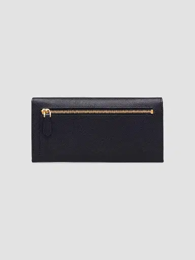 Prada Women's Large Saffiano Leather Wallet - Black | Thumbnail 3