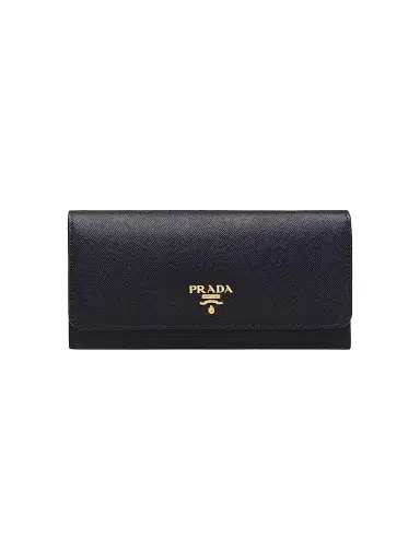 Prada Women's Large Saffiano Leather Wallet - Black | Thumbnail 1
