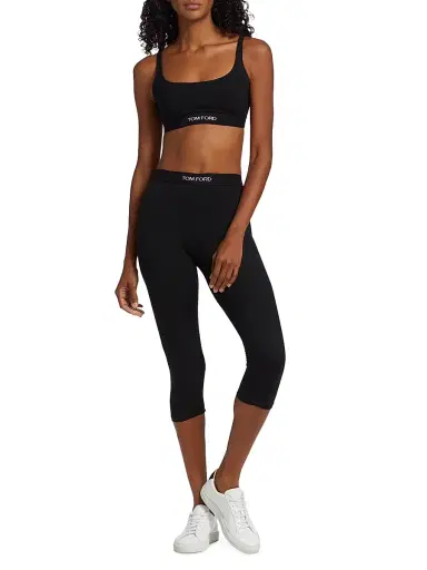 TOM FORD Women's Modal Signature Yoga Pants - Black | Thumbnail 2 TOM FORD Women's Modal Signature Yoga Pants - Black | Thumbnail 2
