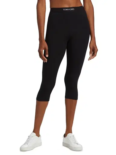 TOM FORD Women's Modal Signature Yoga Pants - Black | Thumbnail 3 TOM FORD Women's Modal Signature Yoga Pants - Black | Thumbnail 3