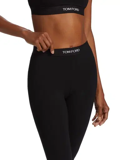 TOM FORD Women's Modal Signature Yoga Pants - Black | Thumbnail 6 TOM FORD Women's Modal Signature Yoga Pants - Black | Thumbnail 6