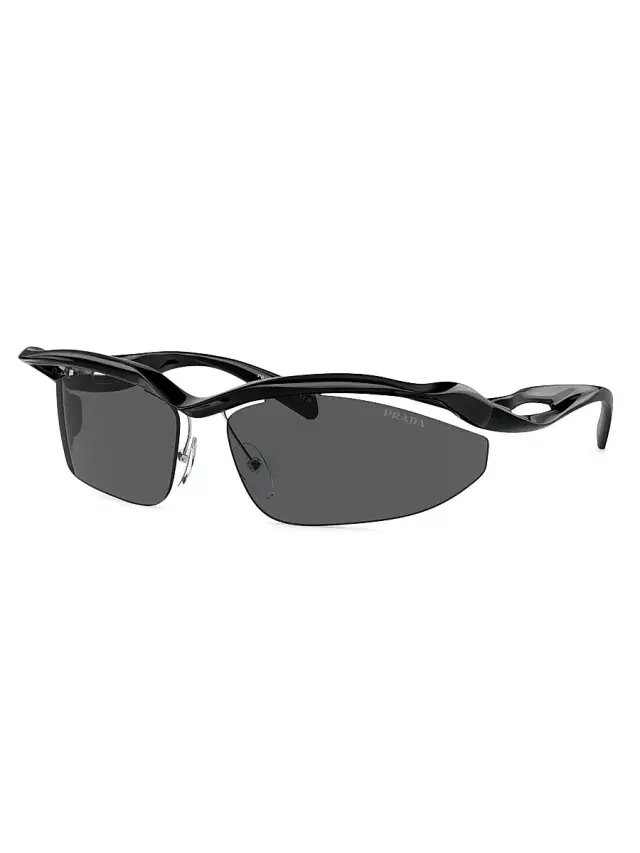 Prada Linea Rossa Men's A25S 71MM Cat-Eye Sunglasses - Black Dark Grey
