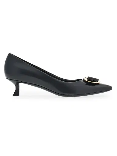 Ferragamo Women's Zelma 40MM Leather Pumps - Nero - Size 9 | Thumbnail 1 Ferragamo Women's Zelma 40MM Leather Pumps - Nero - Size 9 | Thumbnail 1