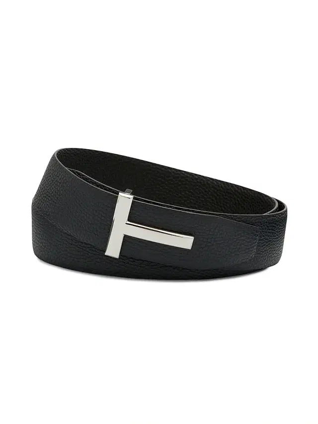 TOM FORD Men's T Buckle Reversible Belt - Dark Navy