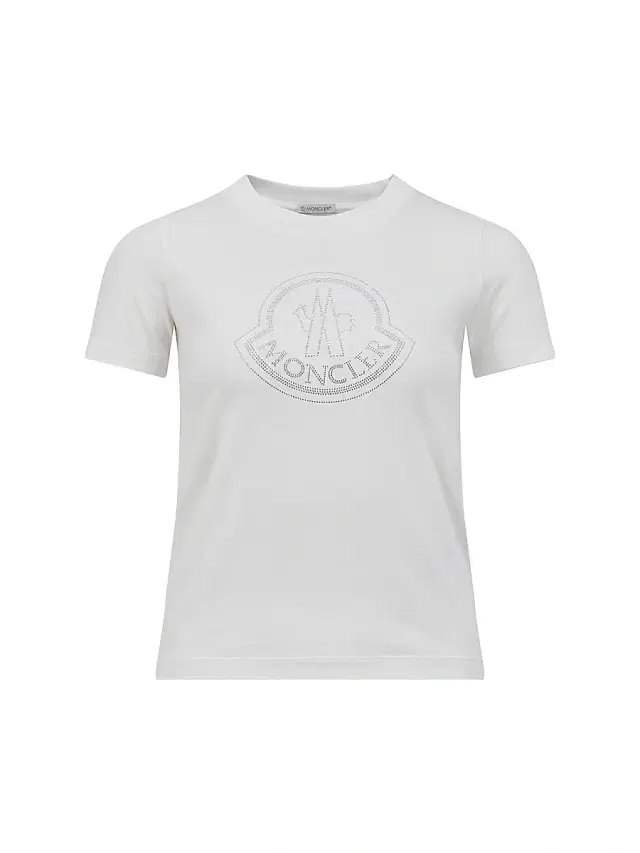 Women's Cotton Metallic Print Logo T-Shirt - Off White