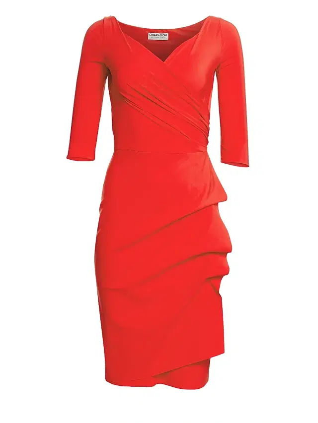 Chiara Boni La Petite Robe Women's Florian Side Ruffle Dress - Red