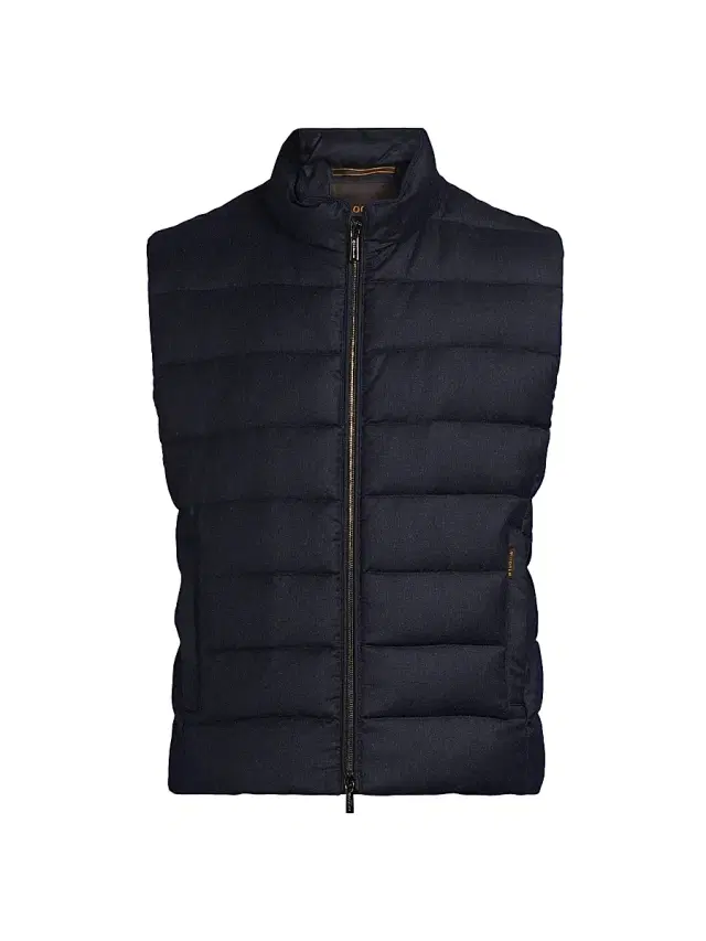 Moorer Men's Oliver Wool-Cashmere Vest - Blue Grey