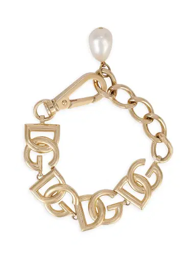 Dolce & Gabbana Women's Gold-Plated & Plexiglass Faux Pearl DG Chain Bracelet - Gold | Thumbnail 1 Dolce & Gabbana Women's Gold-Plated & Plexiglass Faux Pearl DG Chain Bracelet - Gold | Thumbnail 1