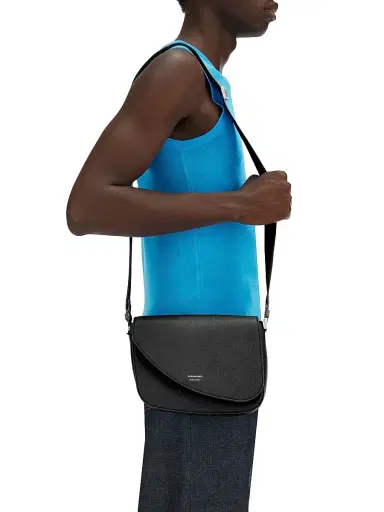 Ferragamo Men's Fiamma Leather Shoulder Bag | Thumbnail 2 Ferragamo Men's Fiamma Leather Shoulder Bag | Thumbnail 2
