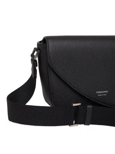 Ferragamo Men's Fiamma Leather Shoulder Bag | Thumbnail 6 Ferragamo Men's Fiamma Leather Shoulder Bag | Thumbnail 6