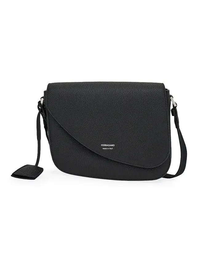 FERRAGAMO Men's Fiamma Leather Shoulder Bag - Nero