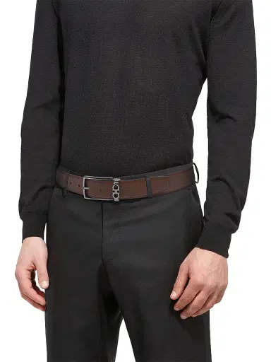 Ferragamo Men's Cut-to-Size Reversible Leather Belt - Radica Nero - Size 44 | Thumbnail 3 Ferragamo Men's Cut-to-Size Reversible Leather Belt - Radica Nero - Size 44 | Thumbnail 3