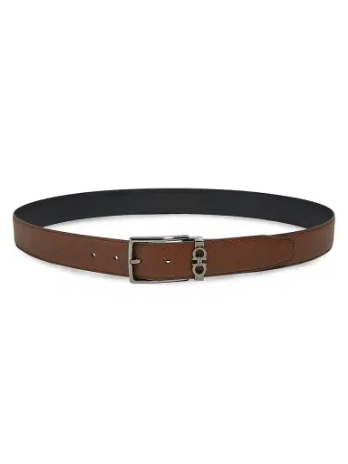 Ferragamo Men's Cut-to-Size Reversible Leather Belt - Radica Nero - Size 44 | Thumbnail 1 Ferragamo Men's Cut-to-Size Reversible Leather Belt - Radica Nero - Size 44 | Thumbnail 1