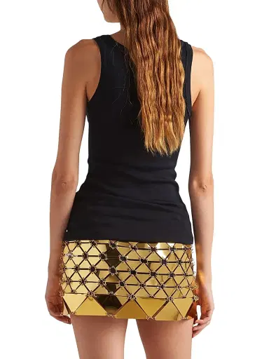 Prada Women's Ribbed Knit Jersey Tank Top - Black | Thumbnail 5