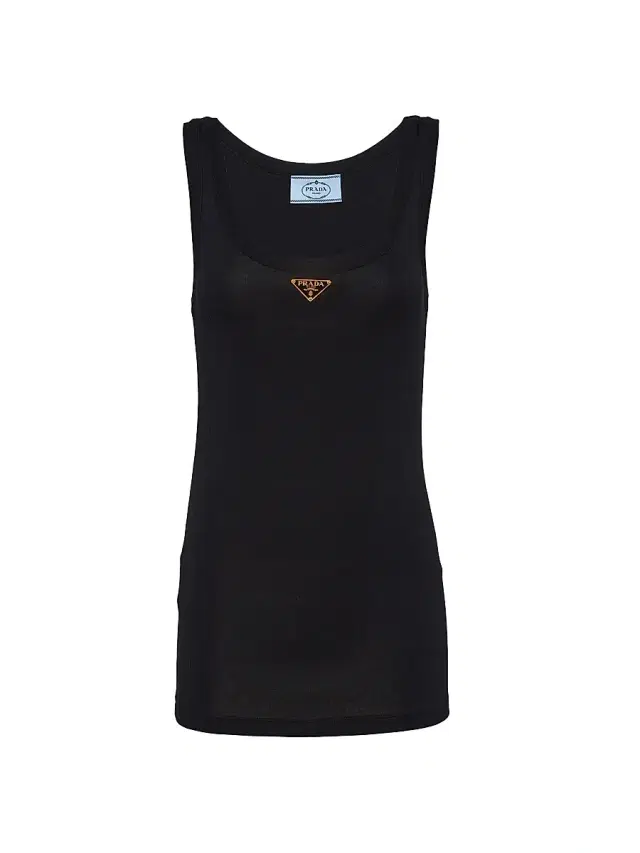 Prada Women's Ribbed Knit Jersey Tank Top - Black