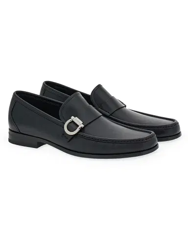 Ferragamo Men's Caspian Leather Loafers - Nero - Size 12 | Thumbnail 2 Ferragamo Men's Caspian Leather Loafers - Nero - Size 12 | Thumbnail 2