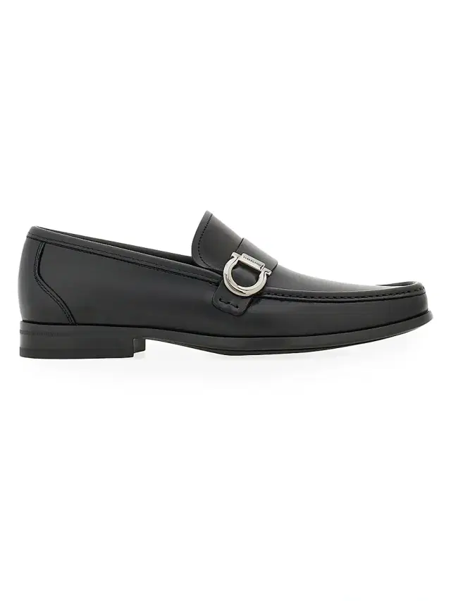 FERRAGAMO Men's Caspian Leather Loafers - Nero