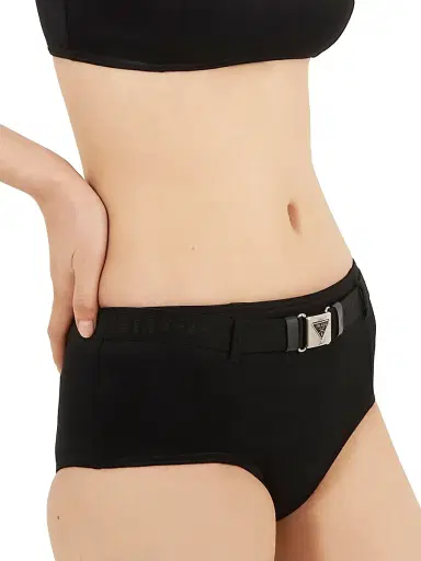Prada Women's Interlock Fabric Bikini Bottom - Black | Thumbnail 2