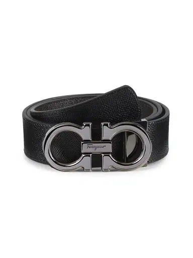 Ferragamo Men's Gancini Adjustable Cut-to-Size Reversible Leather Belt - Black Brown - Size 46 | Thumbnail 3 Ferragamo Men's Gancini Adjustable Cut-to-Size Reversible Leather Belt - Black Brown - Size 46 | Thumbnail 3