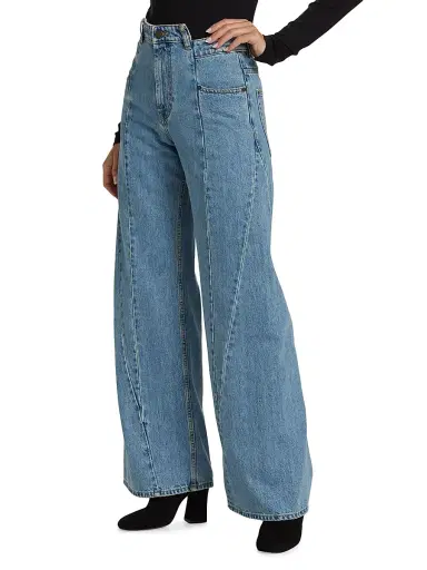 Maison Margiela Women's Five-Pocket Wide-Leg Jeans - Medium Blue | Thumbnail 3 Maison Margiela Women's Five-Pocket Wide-Leg Jeans - Medium Blue | Thumbnail 3