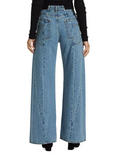 Maison Margiela Women's Five-Pocket Wide-Leg Jeans - Medium Blue | Thumbnail 4 Maison Margiela Women's Five-Pocket Wide-Leg Jeans - Medium Blue | Thumbnail 4